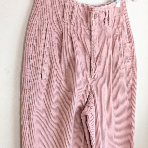 Vintage 90s Corduroy High Rise Pleated Tapered Leg Trousers/Pants - Picture 10 of 14